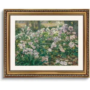 ALAYRA Vintage Gold Framed Wall Art, 16x20 inch Flower Scenery Picture Retro Paintings, Large Canvas Prints Artwork, Home Classical Wall Decor for Bedroom Living Room Bathroom 01