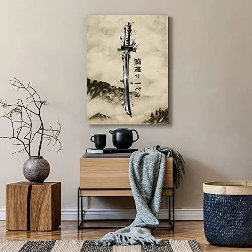 ALAYRA Vintage Japanese Samurai Dancing Geisha Poster Canvas Painting Wall Art Picture Print Room Home Decor Unframed 12 x18 inches 01 - Image 3