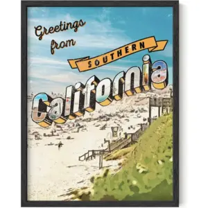 ALAYRA Vintage Posters California Travel Wall Art - California Vintage Posters and California Pictures Wall Art Vintage California Sign Los Angeles Print UNFRAMED 12x16 01