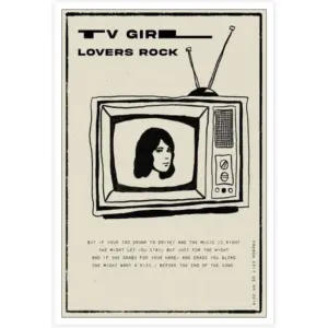 ALAYRA Vintage TV Girl Band Canvas Wall Art Fashion Lovers Rock Posters Minimalist Music Art Prints Painting Yellow and Black Color Wall Decor for Living Room Bedroom Bar 12x16in Unframed 01