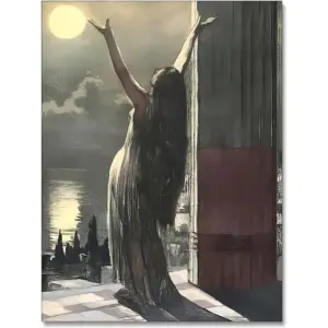 ALAYRA Vintage Witchy Gothic Dark Academia Wall Decor Occult Luna Worship Wall Art Prints Witch Aesthetic Posters 16x24in Unframed 01
