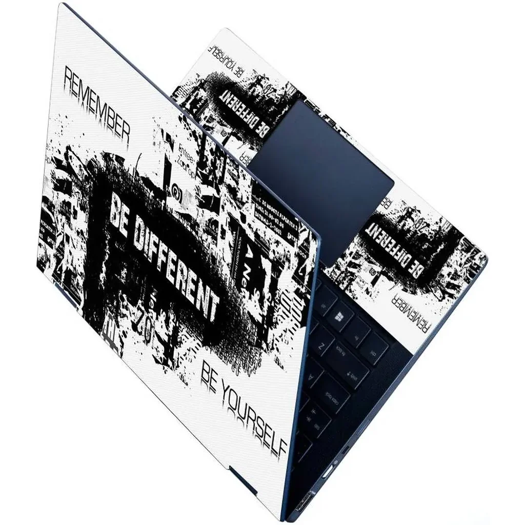 ALAYRA Vinyl No Residue, Bubble Free Removable HD Quality Be Different Printed Full Panel Laptop Skins Sticker Upto 15.6 inches Compatible For Dell, Lenovo, Acer, HP 01