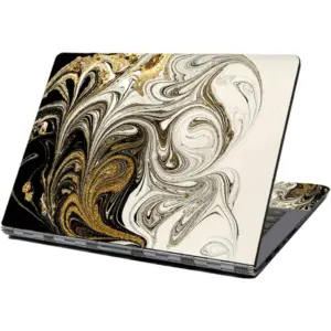 ALAYRA Vinyl Skin Sticker Decal for 12-15.6" Laptops - Protector Cover for Toshiba, HP, Samsung, Dell, Apple, Acer, Lenovo, Sony, Asus (Golden Marble) 01