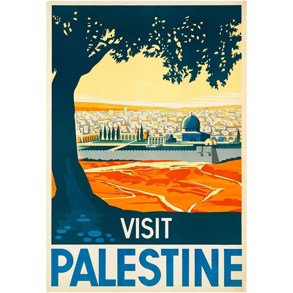 ALAYRA Visit Palestine Vintage Travel Posters Personality Picture Painting Wall Art Canvas Posters Modern Home Room Decor Gifts 12x18 inch No Frame 01