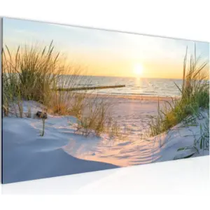ALAYRA Wall Picture Beach Sunset 1 Piece Modern Picture on Non-Woven Canvas Living Room Hallway Sea Nature Blue Beige 041712a 01