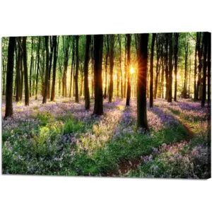 ALAYRA Wall Pictures for Living Room Canvas Print Forest Painting Modern Landscape Canvas Wall Art Posters and Prints Framed Stretched Ready to Hang(36''W x 24''H) 01