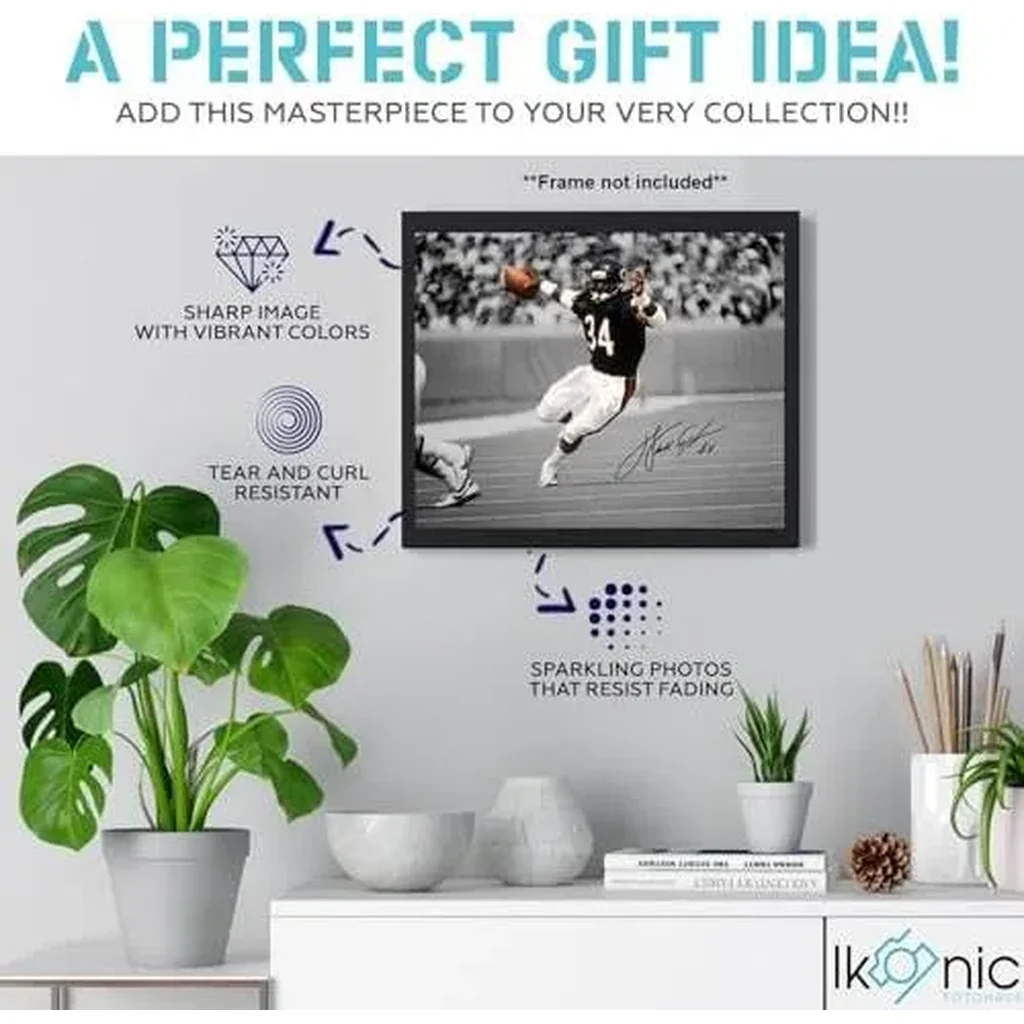 ALAYRA Walter Payton Signed Photo Autograph Print Wall Art Home Decor 01 - Image 2