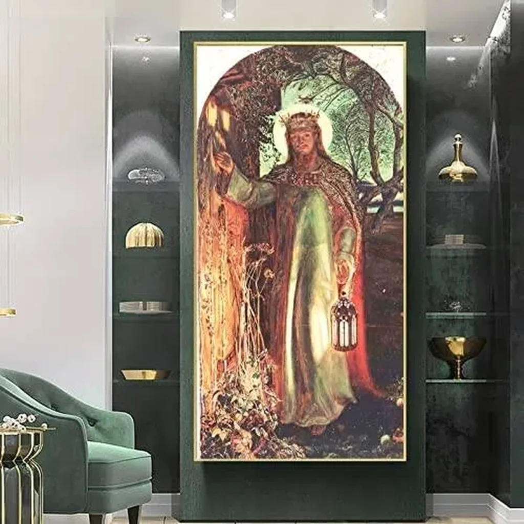 ALAYRA William Holman Hunt Print - The Light of The World Poster - Famous Painting Canvas Wall Art for Bedroom Living Room Home Decor Unframed (12x24in/30x60cm) 01 - Image 2