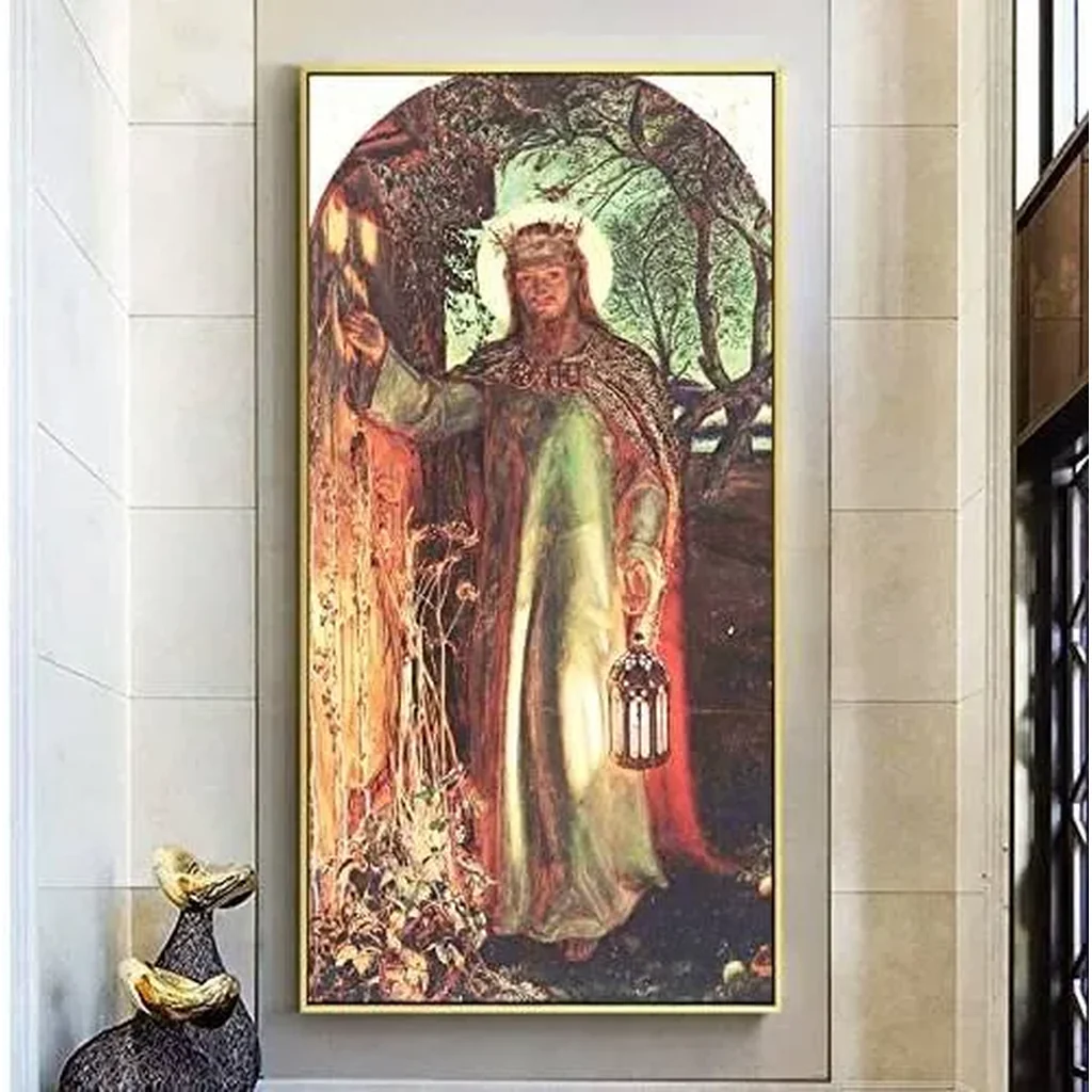 ALAYRA William Holman Hunt Print - The Light of The World Poster - Famous Painting Canvas Wall Art for Bedroom Living Room Home Decor Unframed (12x24in/30x60cm) 01 - Image 3