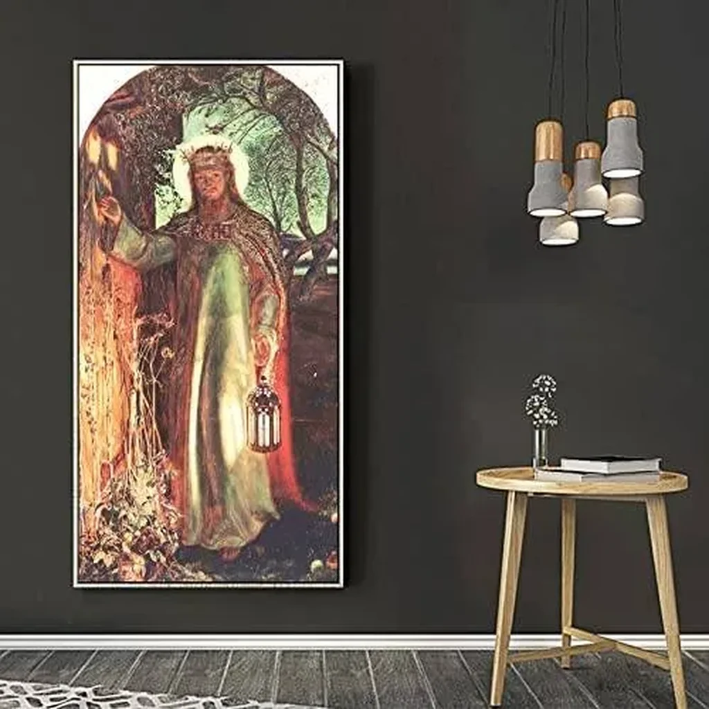 ALAYRA William Holman Hunt Print - The Light of The World Poster - Famous Painting Canvas Wall Art for Bedroom Living Room Home Decor Unframed (12x24in/30x60cm) 01 - Image 4