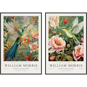ALAYRA William Morris Print, William Morris Poster, Vintage Wall Art, Animal Wall Art Canvas Posters, Botanical Floral Wall Decor, Vintage Poster (12x18, Unframed) 01