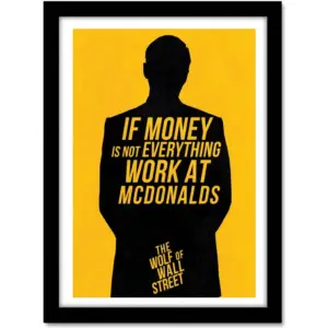 ALAYRA Wolf of Wall Street Movie Poster Wooden Frame for Room and Office - Multicolour (10inch X 13inch) 01