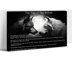 ALAYRA Wolf Poster - Motivational Wolf Wall Art, Motivational Wolf Pictures Wall Decor for Office, Handsome Wolf Painting for Bedroom, Inspirational Wolf Canvas Wall Art Framed Ready To Hang 12x18'' 0