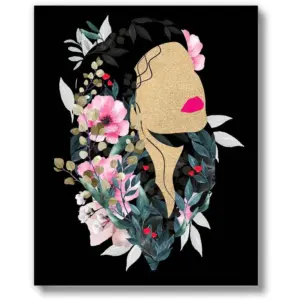ALAYRA Women Office Wall Decor Art Prints (UNFRAMED 8 x 10) Teen Girl Room Motivational Posters - Home, Bedroom, Dorm or Cubicle (Floral Lady) 01