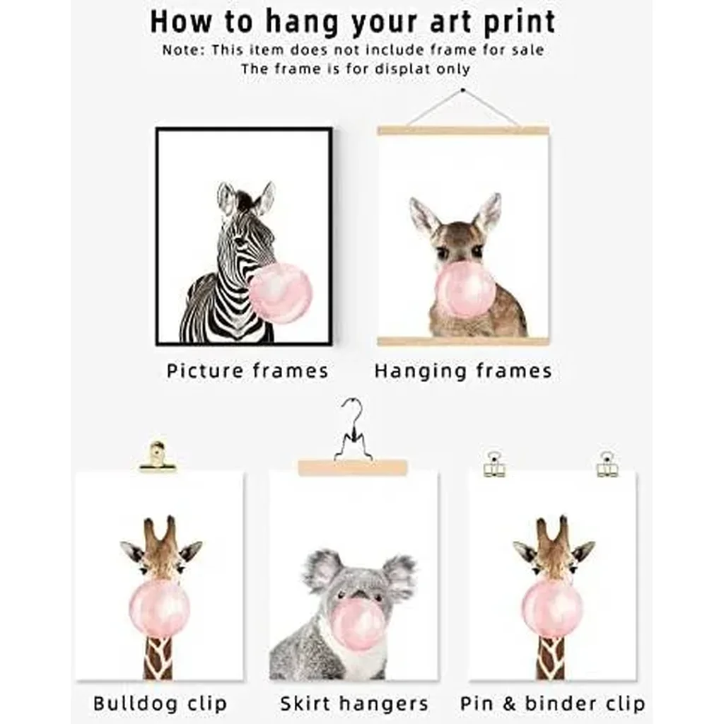 ALAYRA Woodland Nursery Decor Animal Wall Art for Bedroom, Set of 4, 8x10 Canvas Poster Prints Unframed, Posters for Girls Room, Safari Nursery Decor, Kids Wall Decor 01 - Image 6