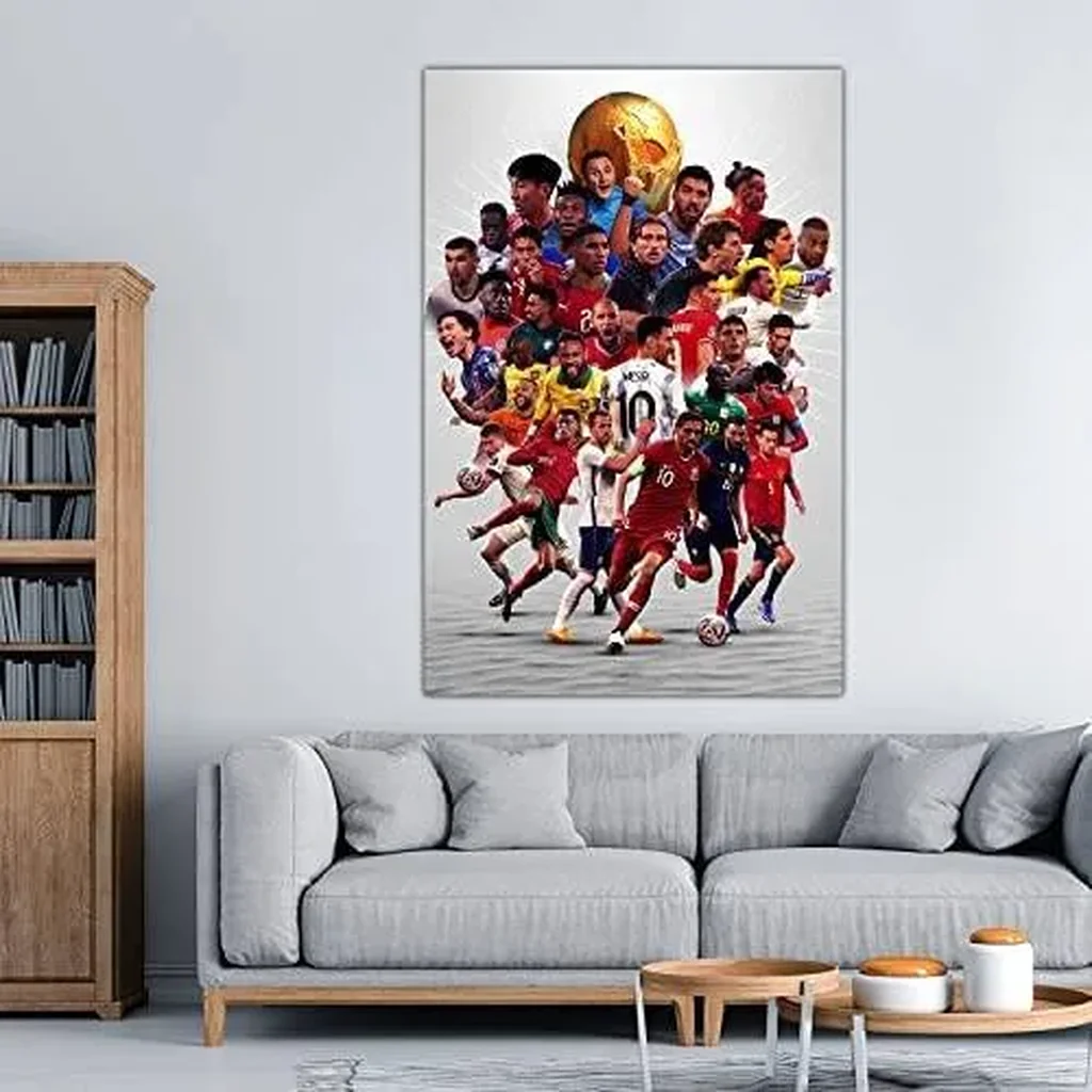 ALAYRA World Cup Poster Qatar Soccer Poster Canvas Wall Art Decorations Paintings Superstar Football Poster Cool Poster for Room Bedroom Man Boy Unframed (12x18Inch(30x45cm)) 01 - Image 3