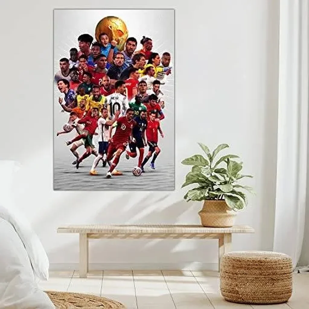 ALAYRA World Cup Poster Qatar Soccer Poster Canvas Wall Art Decorations Paintings Superstar Football Poster Cool Poster for Room Bedroom Man Boy Unframed (12x18Inch(30x45cm)) 01 - Image 4