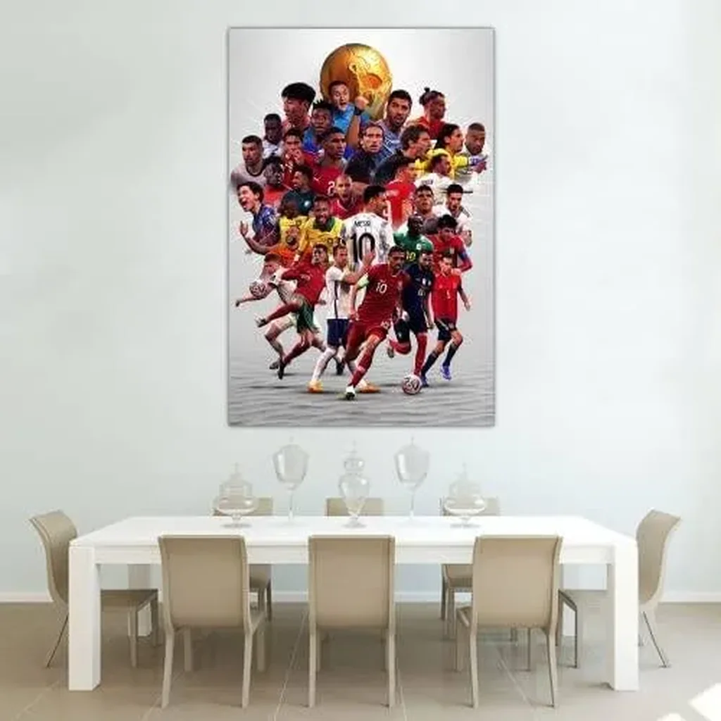 ALAYRA World Cup Poster Qatar Soccer Poster Canvas Wall Art Decorations Paintings Superstar Football Poster Cool Poster for Room Bedroom Man Boy Unframed (12x18Inch(30x45cm)) 01 - Image 5