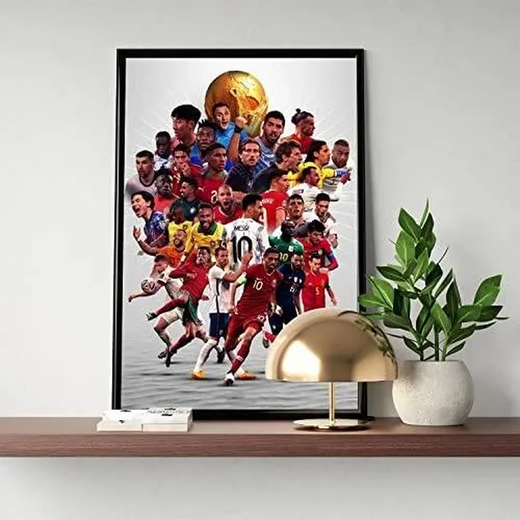 ALAYRA World Cup Poster Qatar Soccer Poster Canvas Wall Art Decorations Paintings Superstar Football Poster Cool Poster for Room Bedroom Man Boy Unframed (12x18Inch(30x45cm)) 01 - Image 6