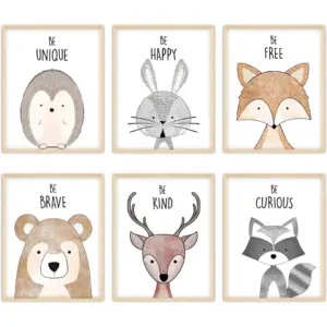 ALAYRA world of wall art Woodland Decor Baby Decor Jungle Nursery Decor Baby Nursery Decor Safari Decor Baby Room Decor Nursery Decor Baby Nursey Decor (8"x10", UNFRAMED) 01