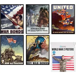 ALAYRA WW2 Poster, WW2 Propaganda Poster WWII Poster, Vintage Propaganda Poster Poster WW2 Set WW2 Propaganda Posters , Set of 5 WW2 Decor UNFRAMED, (8x10") Set 4 01