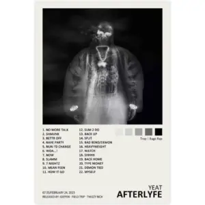 ALAYRA Yeat Poster Afterlyfe Music Album Cover Canvas Poster Wall Art Decor Print Picture Paintings for Living Room Bedroom Decoration Unframe 12x18inch(30x45cm) 01