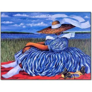 ALAYRA Yellow Slippers Canvas Art by Jonathan Green Poster Abstract Vintage Painting Print Gift Canvas Painting Wall Art Poster for Bedroom Living Room Decor 16x20inch(40x51cm) Unframe-style 01