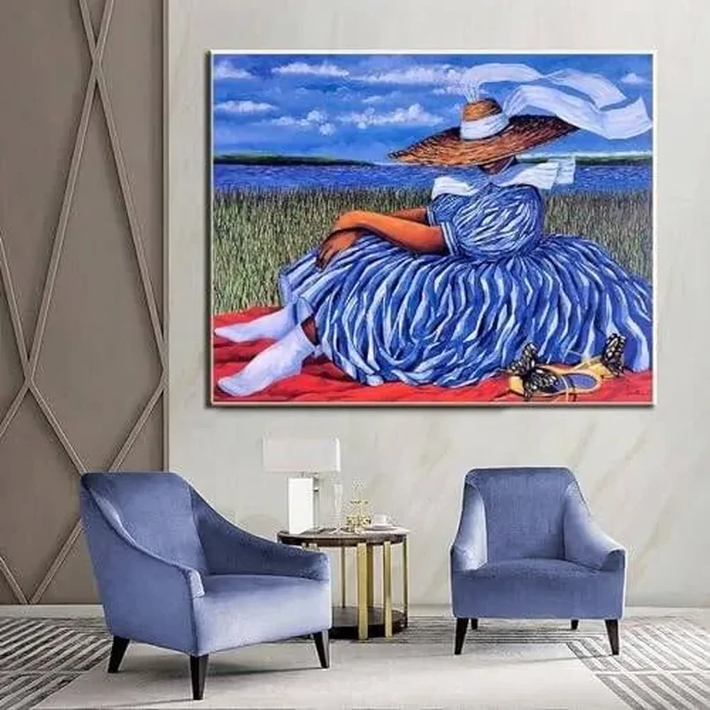 ALAYRA Yellow Slippers Canvas Art by Jonathan Green Poster Abstract Vintage Painting Print Gift Canvas Painting Wall Art Poster for Bedroom Living Room Decor 16x20inch(40x51cm) Unframe-style 01 - Image 2