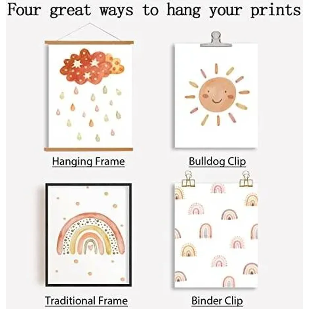 ALAYRA You Are My Sunshine Canvas Wall Art Rainbow Picture Print Boho Rainbow Decor Nursery Wall Art Poster Baby Girl Bedoom Print Toddler Room Decor 6 PCS Unframed 01 - Image 7