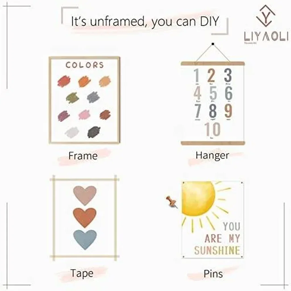 ALAYRA You Are My Sunshine Decor 8 x 10 inch Set of 6 Unframed Poster for Toddlers Inspirational Kids Wall Art Prints Rainbow Room Decor for Girls Bedroom Classroom Nursery Playroom Wall Decor 01 - Image 6