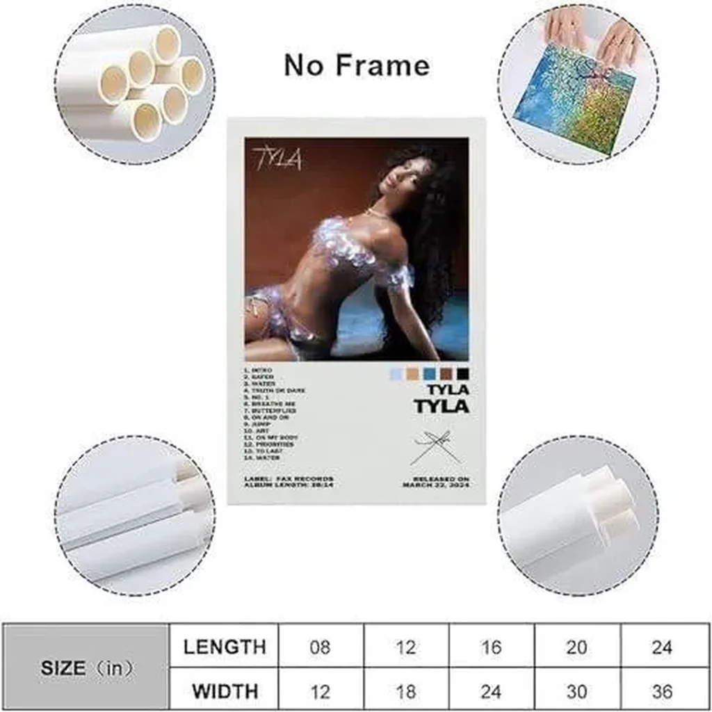 ALAYRA Yuhuangau Singer Tyla Album Poster Canvas Art Painting Decor Wall Posters Bedroom Gym Decorative Gift 16x24inch(40x60cm), Unframe-style-1 01 - Image 2