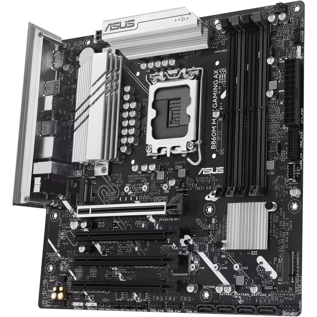 ASUS B860M MAX GAMING AX LGA 1851 Micro-ATX Motherboard, Intel B860 Chipset, 4x DIMM DDR5 Slots, 256GB Max Memory, 1 x PCIe 5.0 x16 Safeslot, 3 x M.2 Slots | 90MB1JZ0-M0EAY0 - Image 5