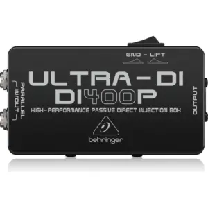 Behringer Ultra-DI DI400P Passive Direct Box, Professional Balanced Audio DI, for Guitar Bass Keys & Line Sources, Transformer-Isolated Ground Lift, Rugged Metal Case | DI400P