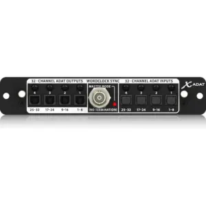 Behringer X-ADAT High-Performance 32-Channel ADAT/Wordclock Expansion Card, 32-Channel ADAT In/Out, 8 Fiber-Optical Connectors, 24-Bit Signal Transmission at 48 or 44.1 kHz | XADAT