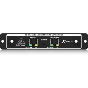 Behringer X-DANTE Expansion Card, 32-Channel Dante IP Audio Network Interface for Behringer X32 Mixers with Bi-Directional Ethernet, Remote Control & Professional Audio Routing | XDANTE