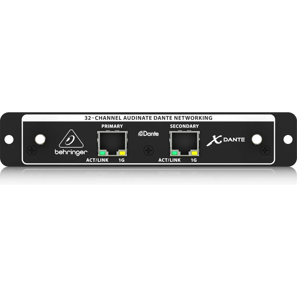 Behringer X-DANTE Expansion Card, 32-Channel Dante IP Audio Network Interface for Behringer X32 Mixers with Bi-Directional Ethernet, Remote Control & Professional Audio Routing | XDANTE