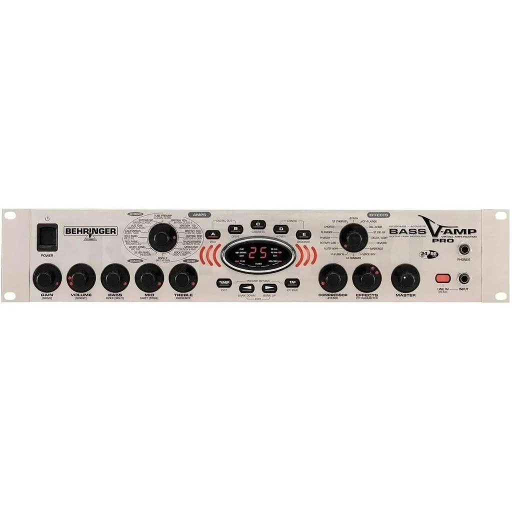 Behringer Bass V amp Pro LX1B Effect Processor, Rack mount Bass Amp Modeling & Multi Effects Unit with 32 Amp Models, 23 Cabinet Sims, 125 Presets, Built In Compressor & Stereo Effects | LX1BPRO