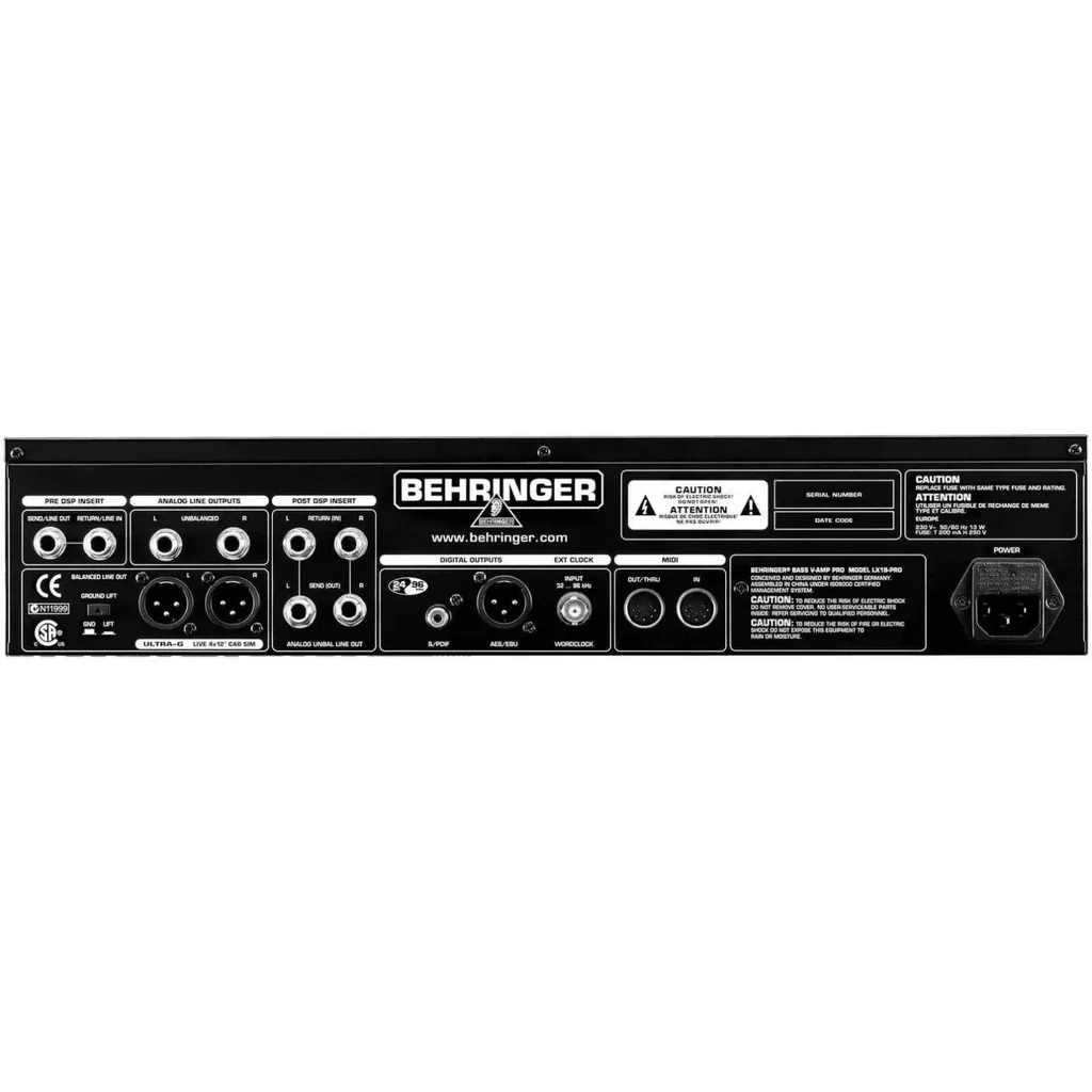 Behringer Bass V amp Pro LX1B Effect Processor, Rack mount Bass Amp Modeling & Multi Effects Unit with 32 Amp Models, 23 Cabinet Sims, 125 Presets, Built In Compressor & Stereo Effects | LX1BPRO - Image 3
