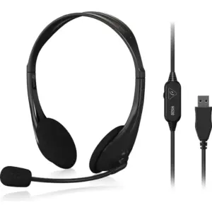 Behringer HS20 USB Stereo Over Ear Headphones, Swivel Microphone, Clear USB Audio, Adjustable Mic Boom, Comfortable, Padded Headband & Plug and Play, Black | HS20