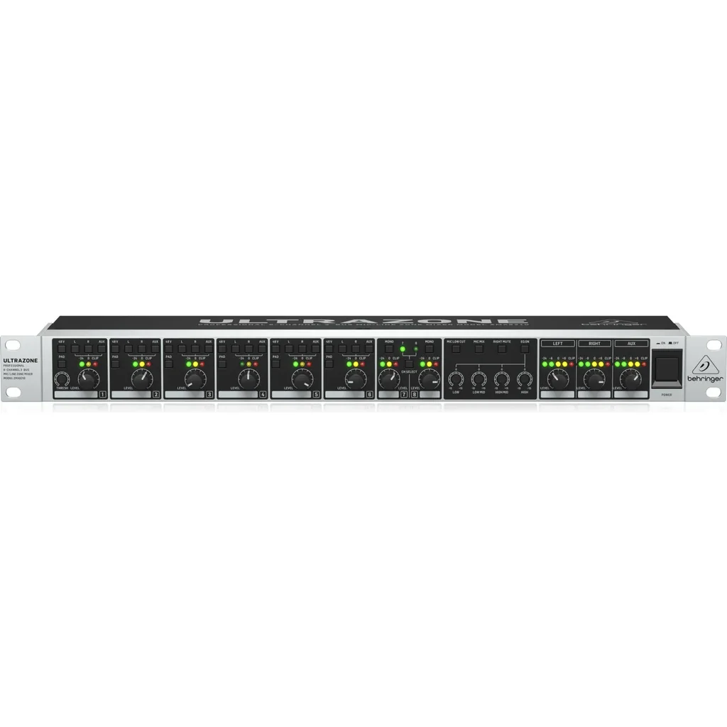 Behringer ZMX8210V2 Rackmount Zone Mixer, 8 Channels, 3-Bus Zone Distribution, 6 Mic/Line + 2 Stereo Inputs, Remote Control Ports, 4-Band EQ & Multi-Zone Output Flexibility | ZMX8210V2 - Image 2