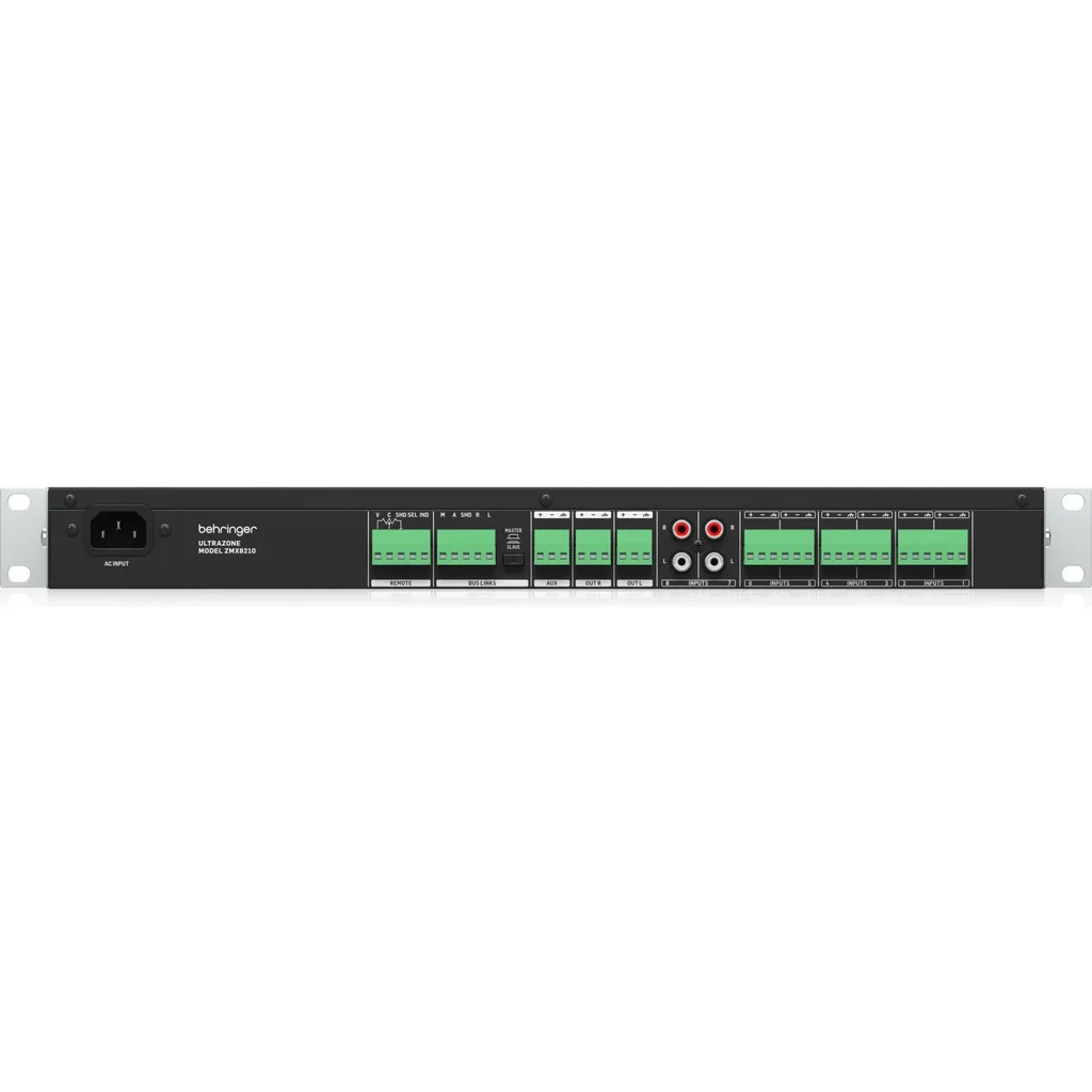 Behringer ZMX8210V2 Rackmount Zone Mixer, 8 Channels, 3-Bus Zone Distribution, 6 Mic/Line + 2 Stereo Inputs, Remote Control Ports, 4-Band EQ & Multi-Zone Output Flexibility | ZMX8210V2 - Image 5