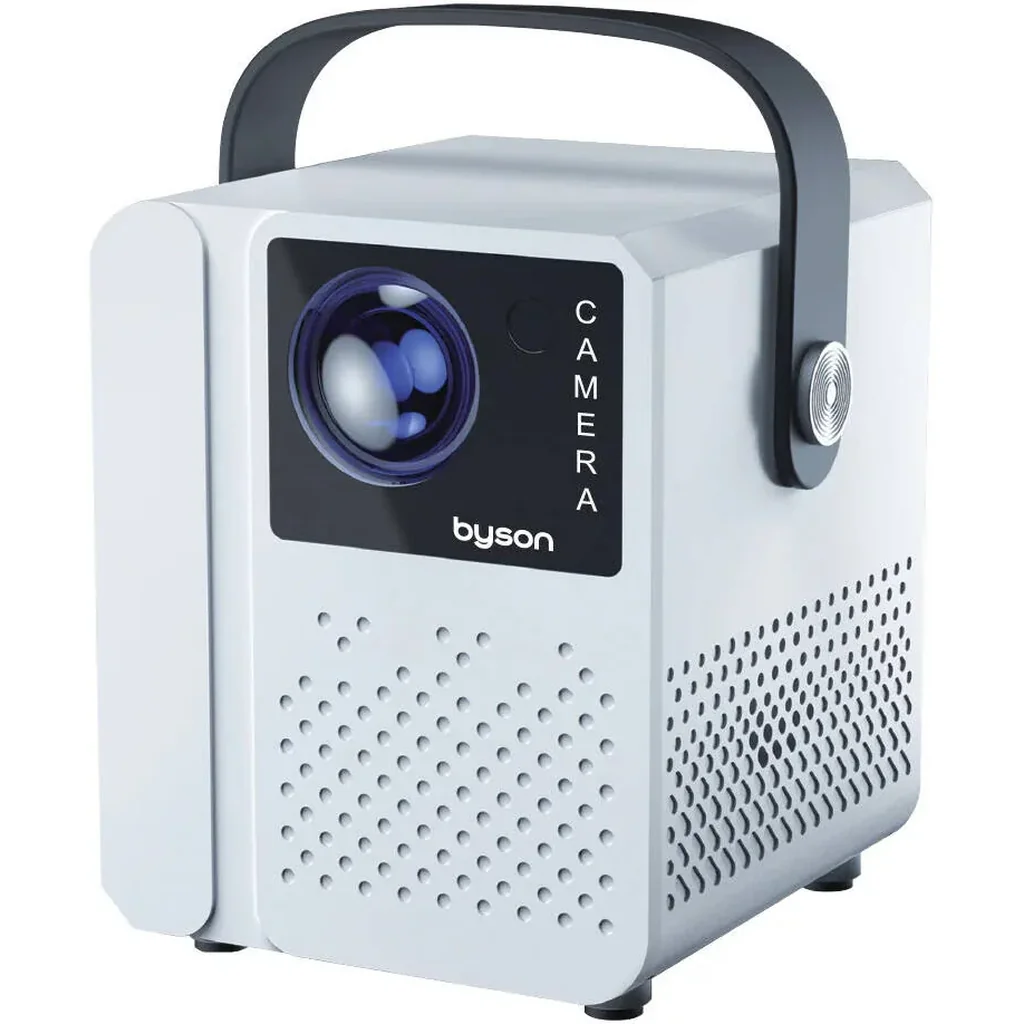 Byson Luma Full HD Projector, Full HDR Resolution, 50-120" Display, Remote Control & 360? Tripod, 5G WiFi Connectivity, HDR Support, Android 11 System, White | PR002
