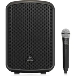 Behringer Europort MPA200BT Portable Bluetooth PA Speaker, 200W Class D Power, Built In Rechargeable Battery, 20 Hour Playtime, 4 Channel Mixer & Wireless ULM Mic Included | MPA200BT
