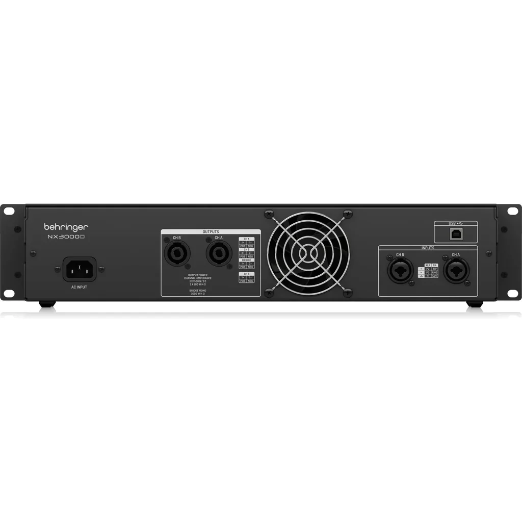 Behringer NX3000D 3000W Class D Power Amplifier with DSP, 2 Channel High Power PA Amp with Built In Digital Processing, USB Control, Zero Attack Limiters & Lightweight Rackmount Design | NX3000D - Image 5