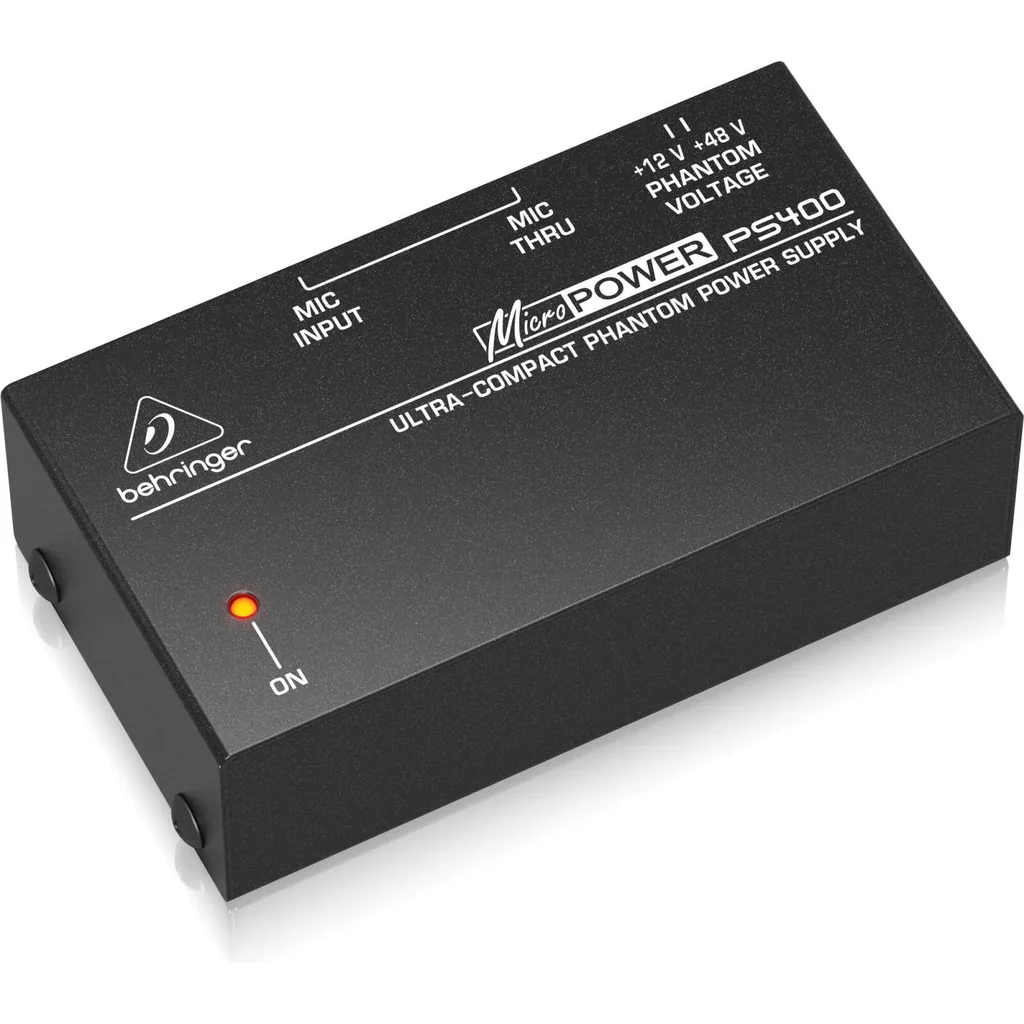 Behringer Micropower PS400 Phantom Power Supply, 48V Phantom Power for Condenser Microphones, Low Noise Design, Compact Durable Build, Balanced XLR Inputs & Outputs, Reliable Performance | PS400 - Image 2