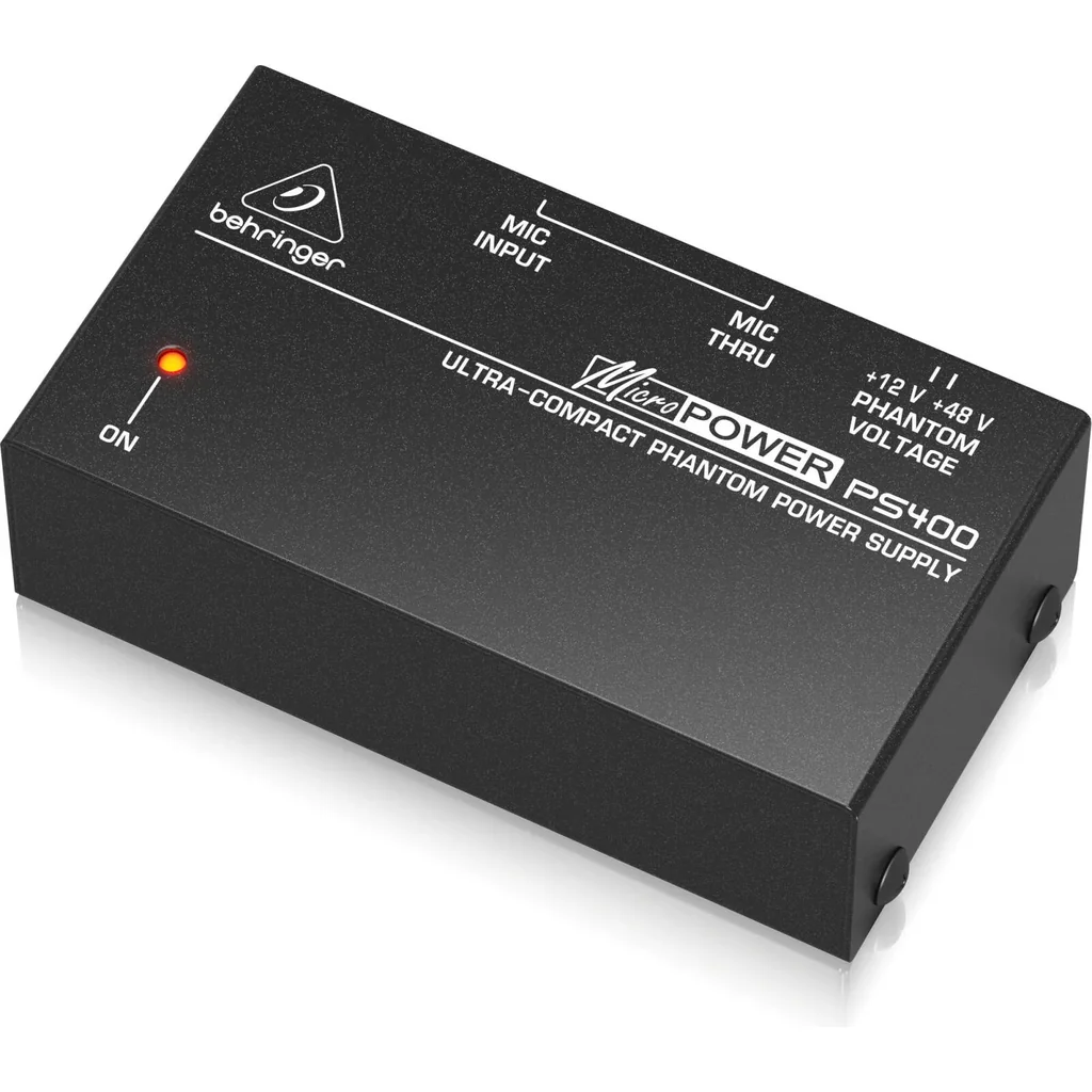 Behringer Micropower PS400 Phantom Power Supply, 48V Phantom Power for Condenser Microphones, Low Noise Design, Compact Durable Build, Balanced XLR Inputs & Outputs, Reliable Performance | PS400 - Image 3