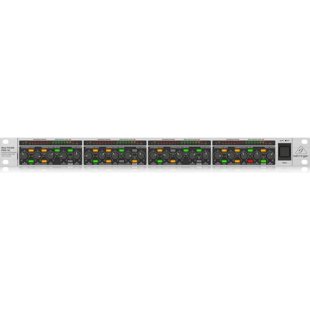 Behringer MDX4600V2 Compressor Limiter, 4 Channel Peak Limiter, Dynamic Enhancer, Low Contour Filter, Tube Simulation, Stereo Couple Function, LED Gain Reduction Meters | MDX4600V2