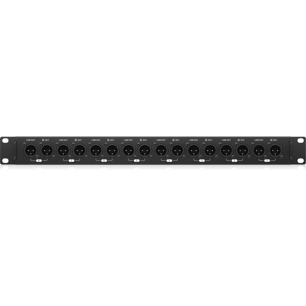 Behringer Ultralink MS8000 Microphone Splitter, 8 XLR Inputs, 16 XLR Outputs, Direct Outputs, Link Outputs, Ground Lift Switches, Phantom Power Link, Ultra Low Noise, Flexible Input Link | MS8000 - Image 5