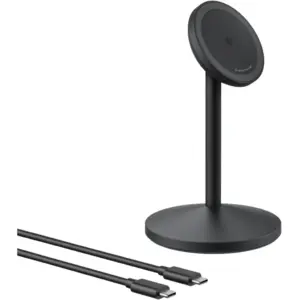 Anker MagGo Wireless Charging Station, 15W Fast Charging, Qi2 Certified, with USB-C Cable, 360? Rotation, Adjustable Viewing Angle, Foldable Compact Design, Black | A25X1H11