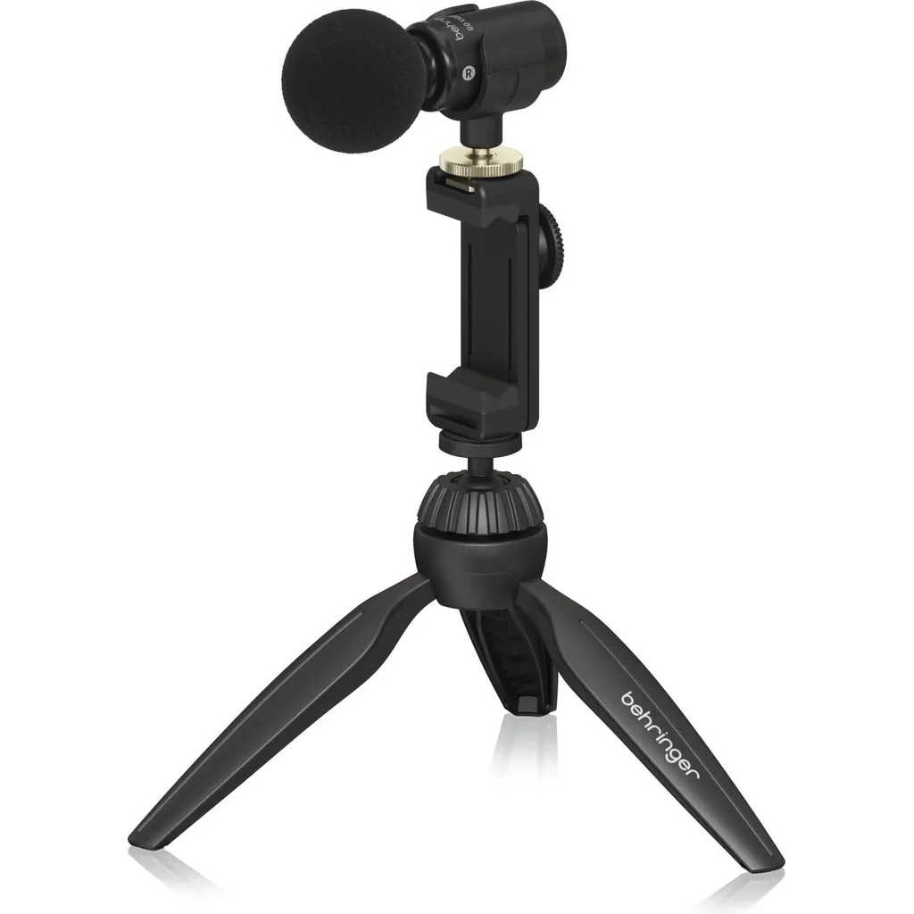 Behringer GOVIDEOKIT Video Microphone Kit, Dual Condenser Capsules, Mid Side Stereo Mic, 32bit 96kHz Audio, USB-C Interface, Tripod Stand, Smartphone Clamp | GOVIDEOKIT
